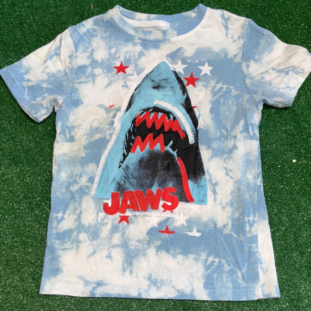 Jaws Kids Shark Graphic T-Shirt - Blue and Red